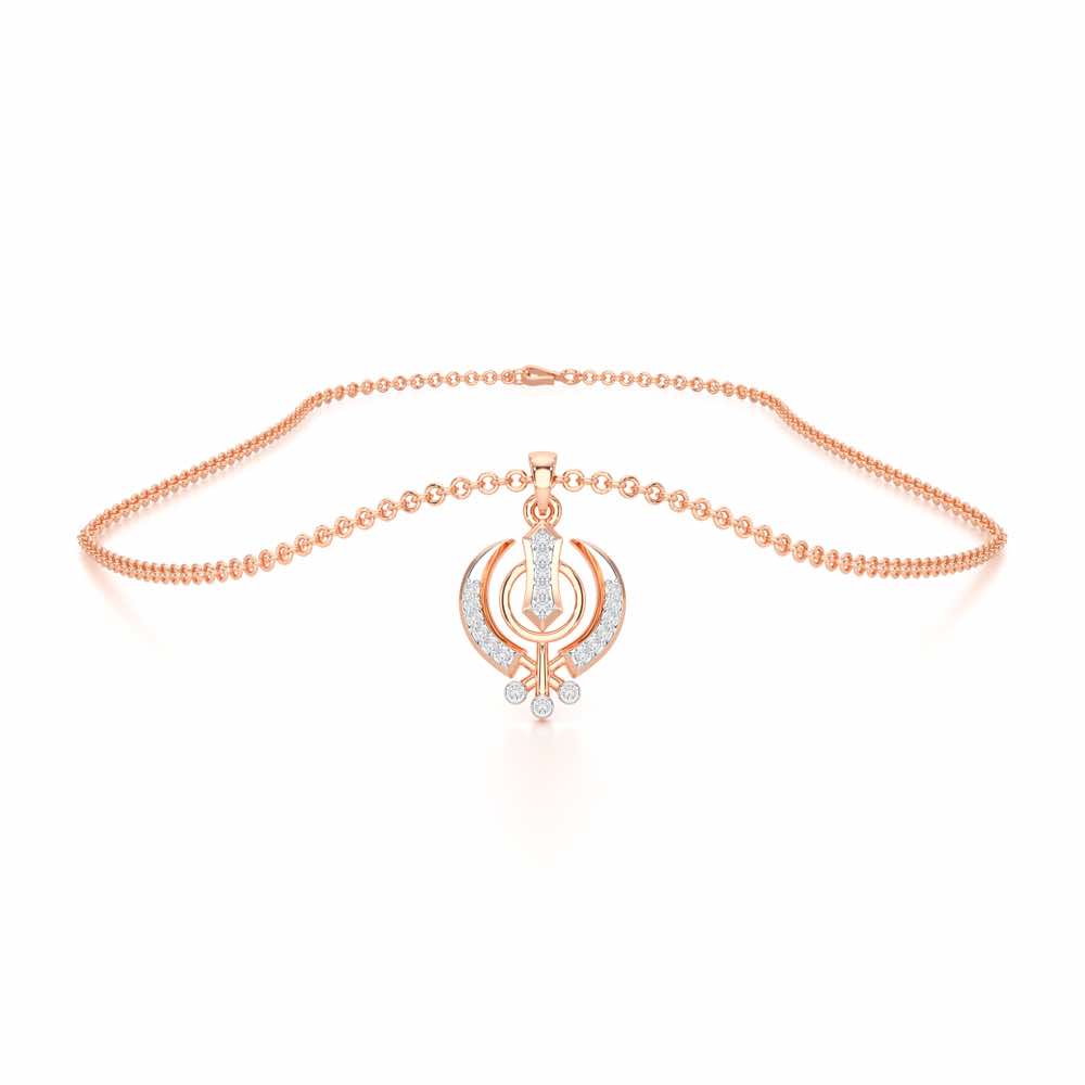 Khalsa Faith Silver Pendant - Rose Gold - Image 3