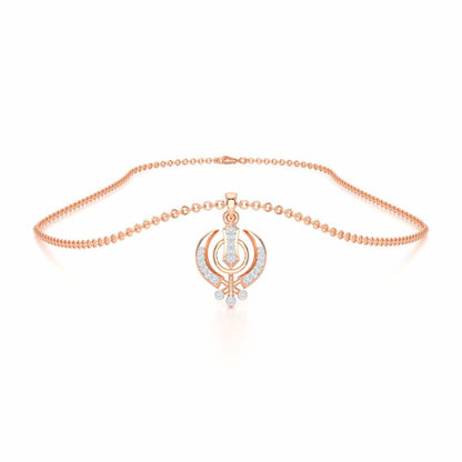 Khalsa Faith Silver Pendant - Rose Gold - Image 3