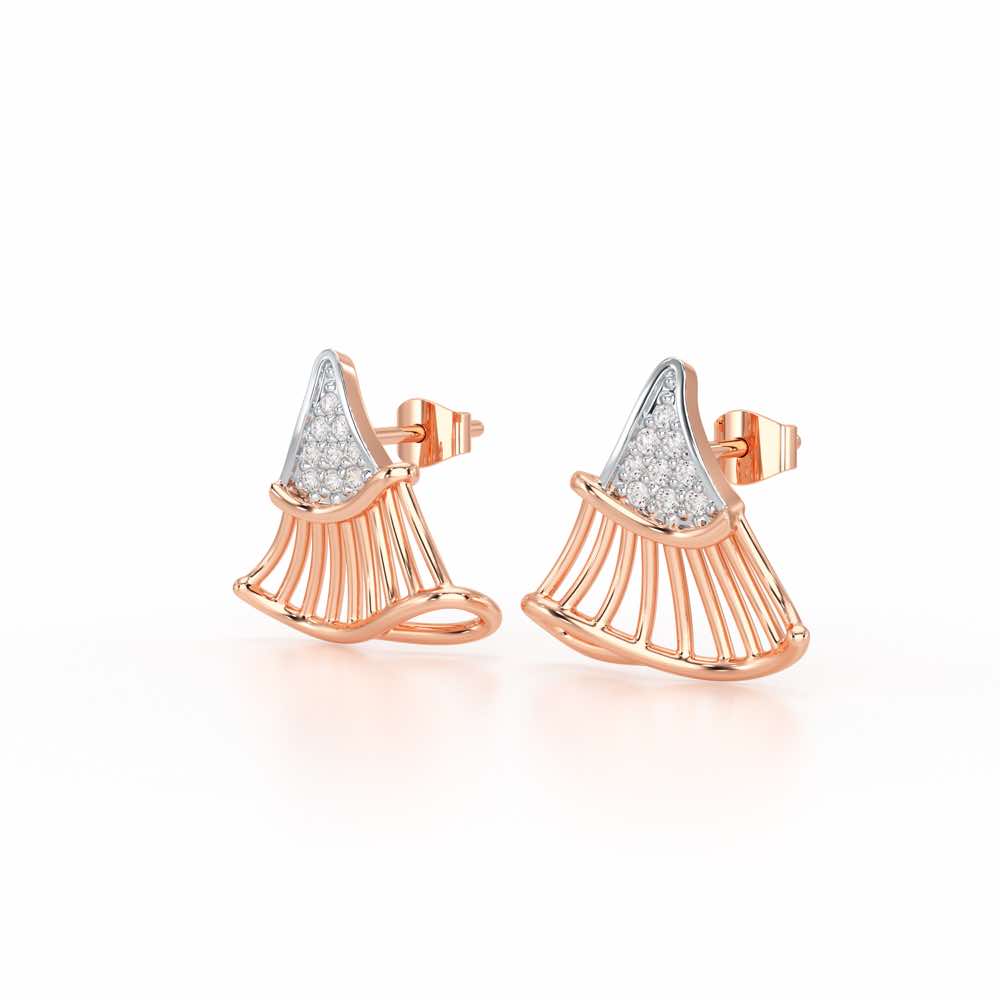 Shiny Skirts Silver Earring Studs - Rose Gold - Image 3