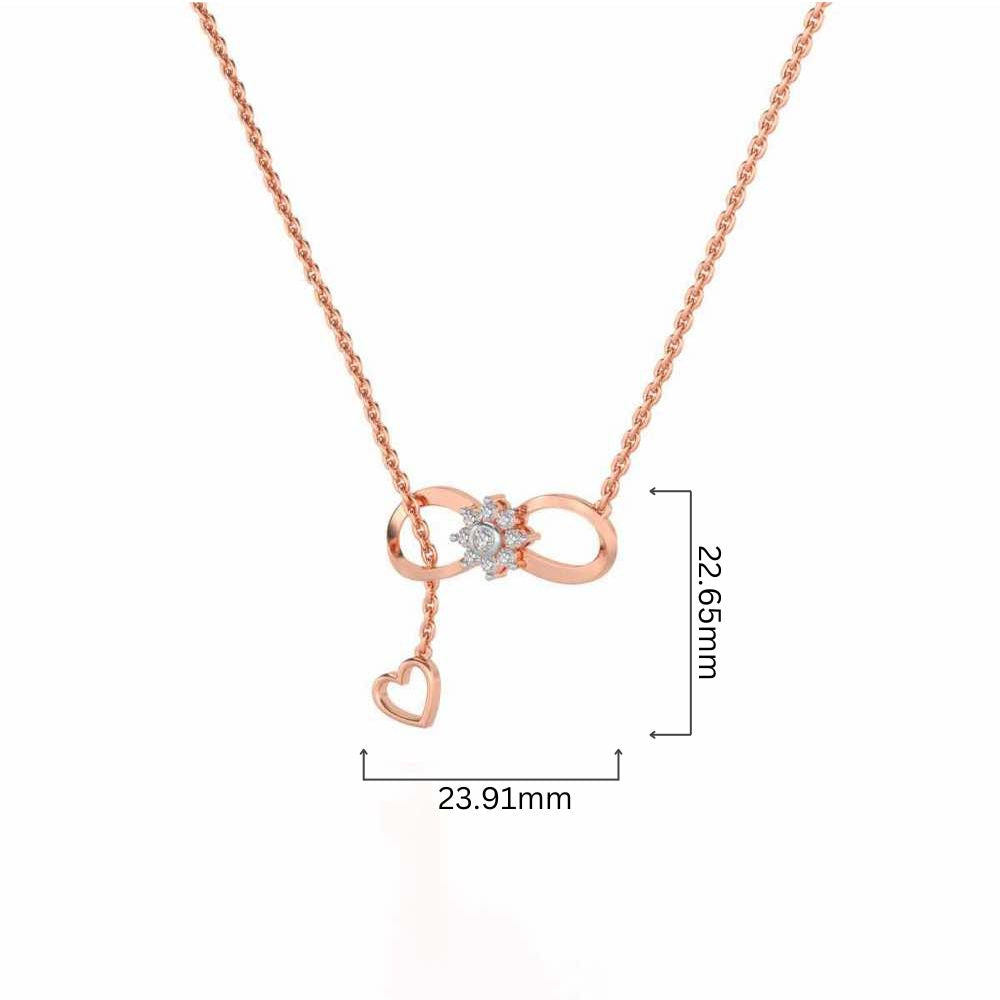 Infinity Bloom Silver Pendant - Rose Gold - Image 4