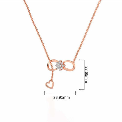 Infinity Bloom Silver Pendant - Rose Gold - Image 4
