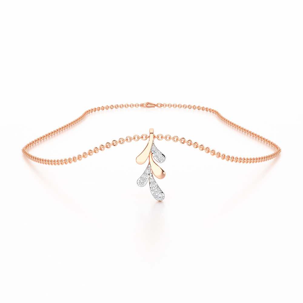 Sapling Spark Silver Pendant - Rose Gold - Image 3