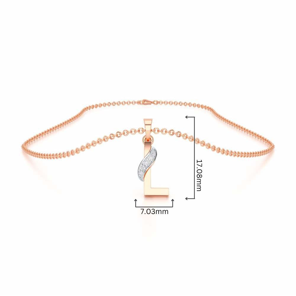 L-Spark Silver Pendant - Rose Gold - Image 4