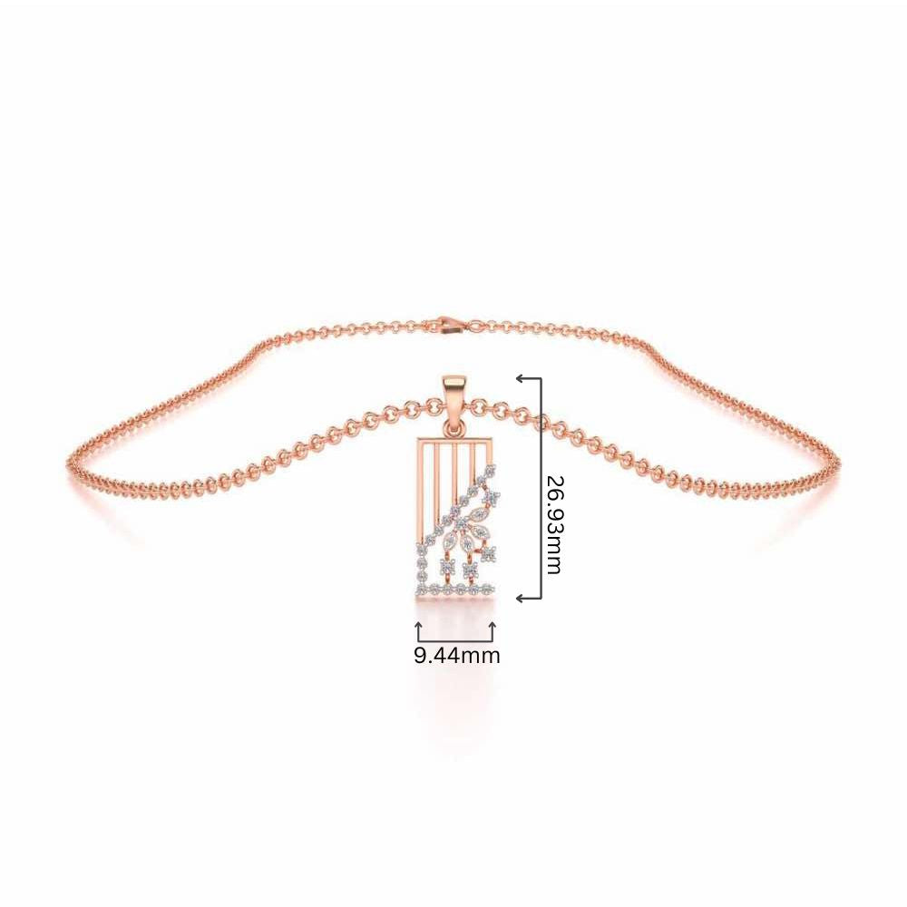 Flower On Twig Pendant - Rose Gold - Image 4