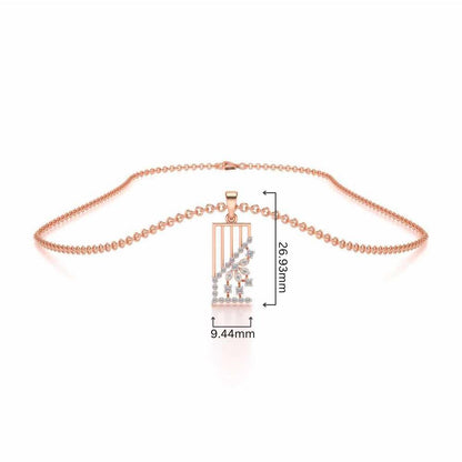 Flower On Twig Pendant - Rose Gold - Image 4