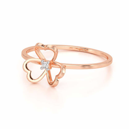 Flower Chord Silver Ring - Rose Gold - Image 3