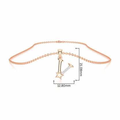 V-Glint Silver Pendant - Rose Gold - Image 4