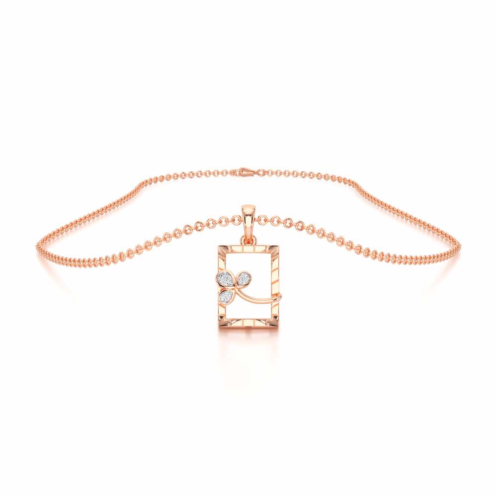 Opal Shine Silver Pendant - Rose Gold - Image 3