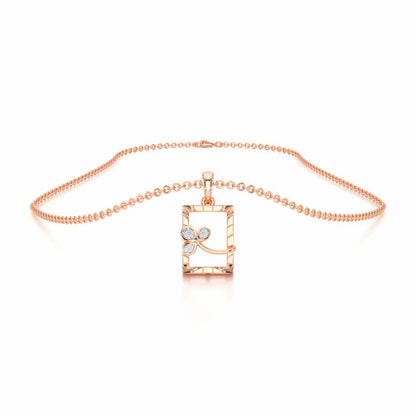 Opal Shine Silver Pendant - Rose Gold - Image 3