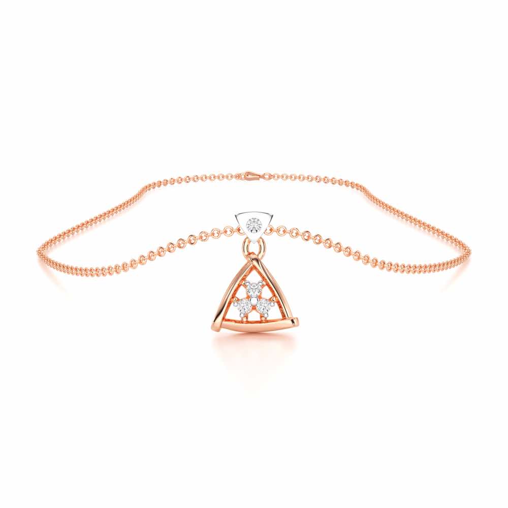 Shimmer Delight Silver Pendant - Rose Gold - Image 3