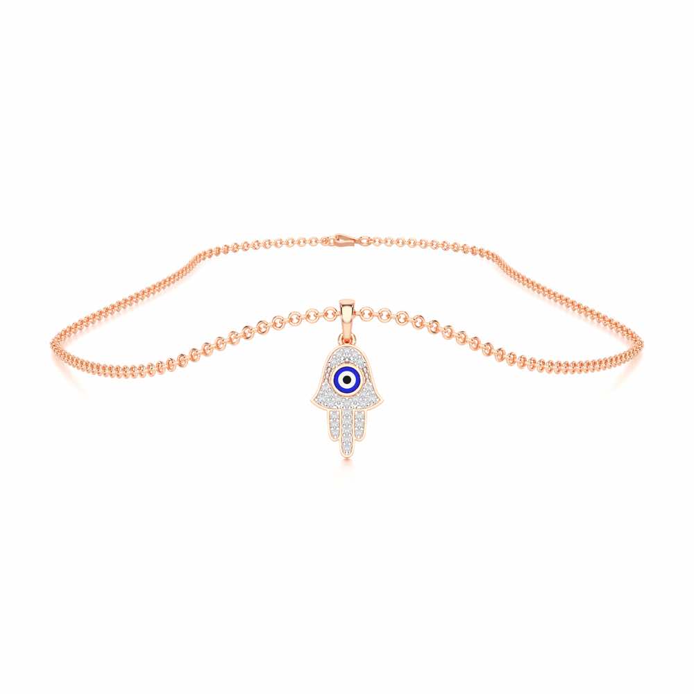 Protective Gaze Silver Pendant - Rose Gold - Image 3