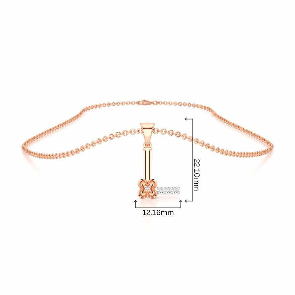 L-Glint Silver Pendant - Rose Gold - Image 4