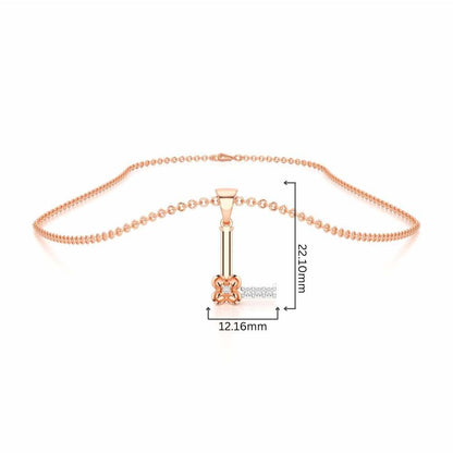 L-Glint Silver Pendant - Rose Gold - Image 4