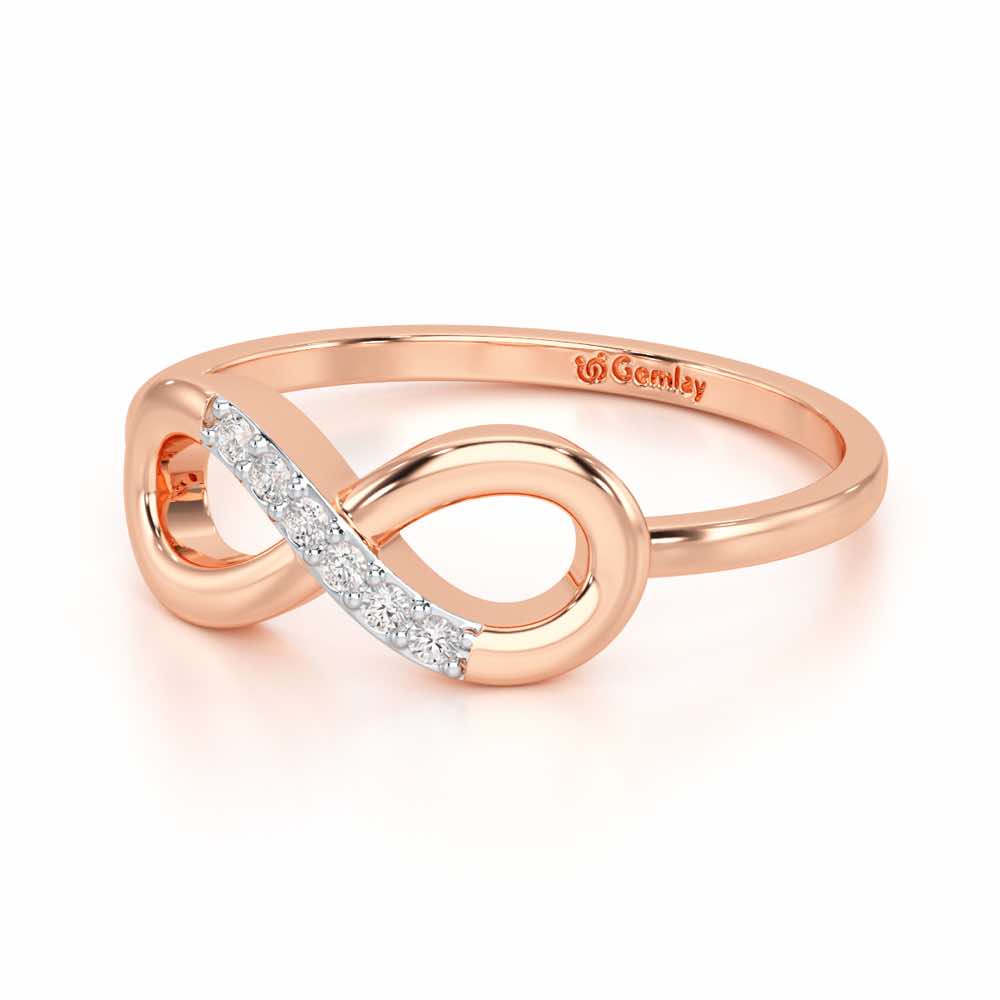 Glint of Infinity Silver Ring - Rose Gold - Image 3