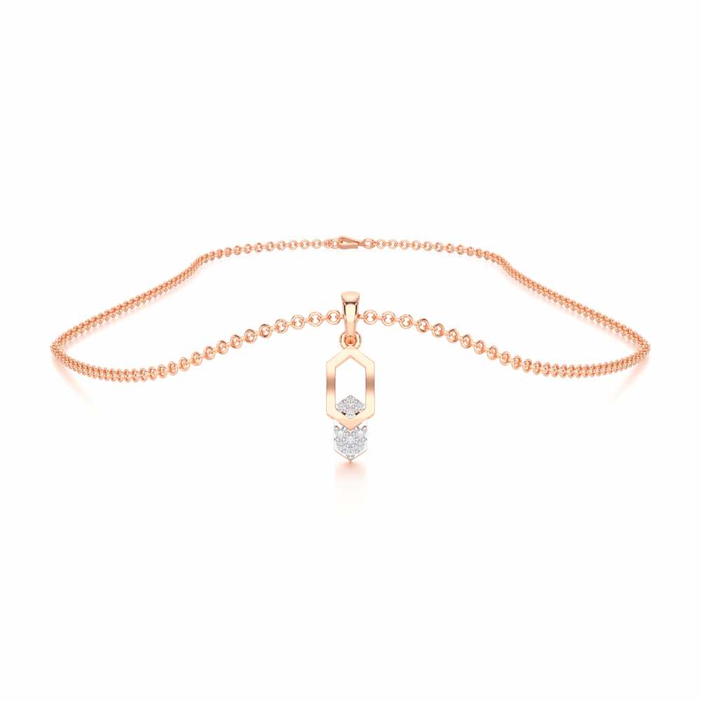 Soft Glow Silver Pendant - Rose Gold - Image 3