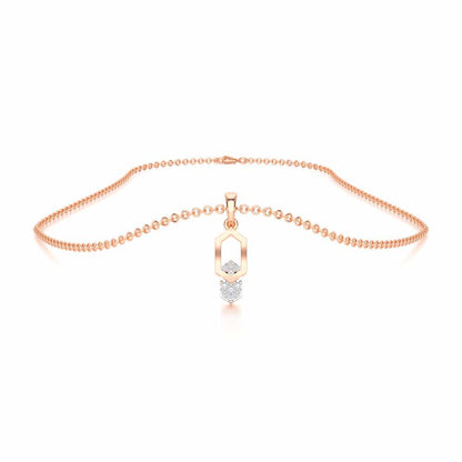 Soft Glow Silver Pendant - Rose Gold - Image 3