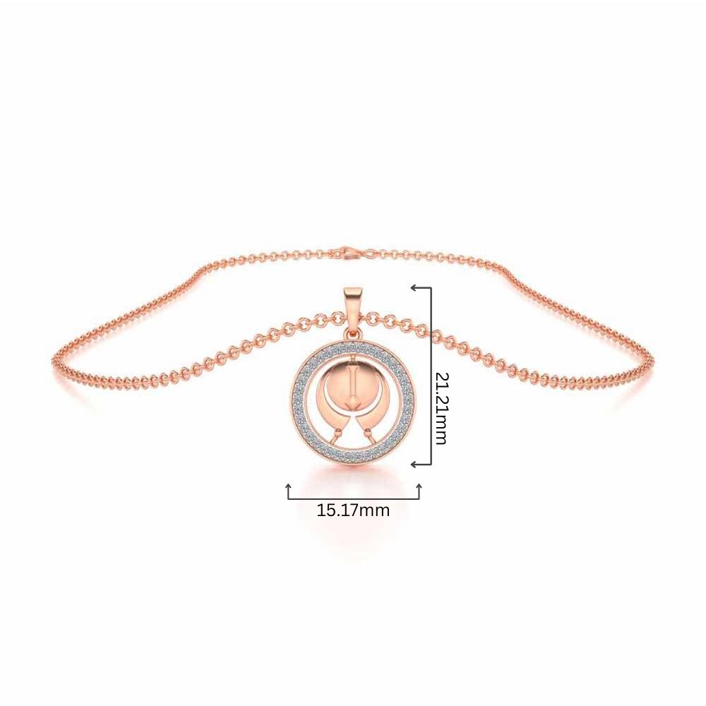 Ik Onkar Silver Pendant - Rose Gold - Image 4