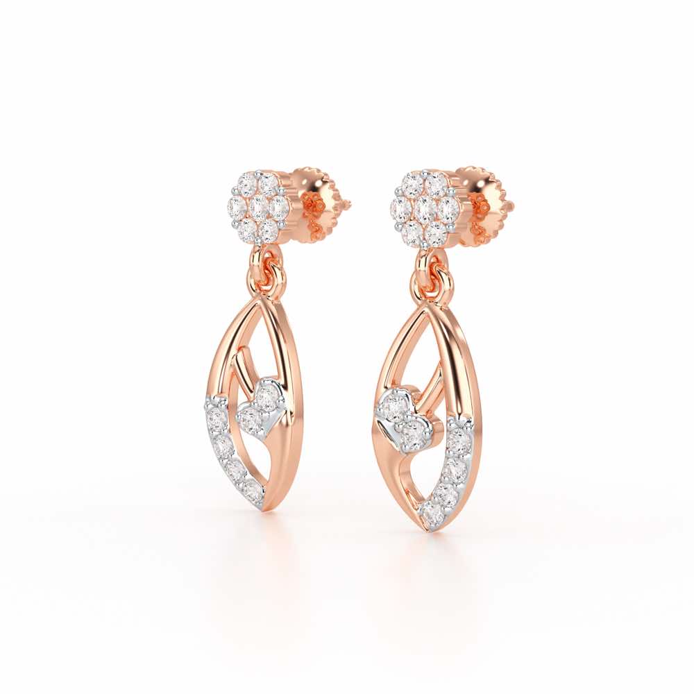 Flawless Epitome Dangler Silver Earrings - Rose Gold - Image 3