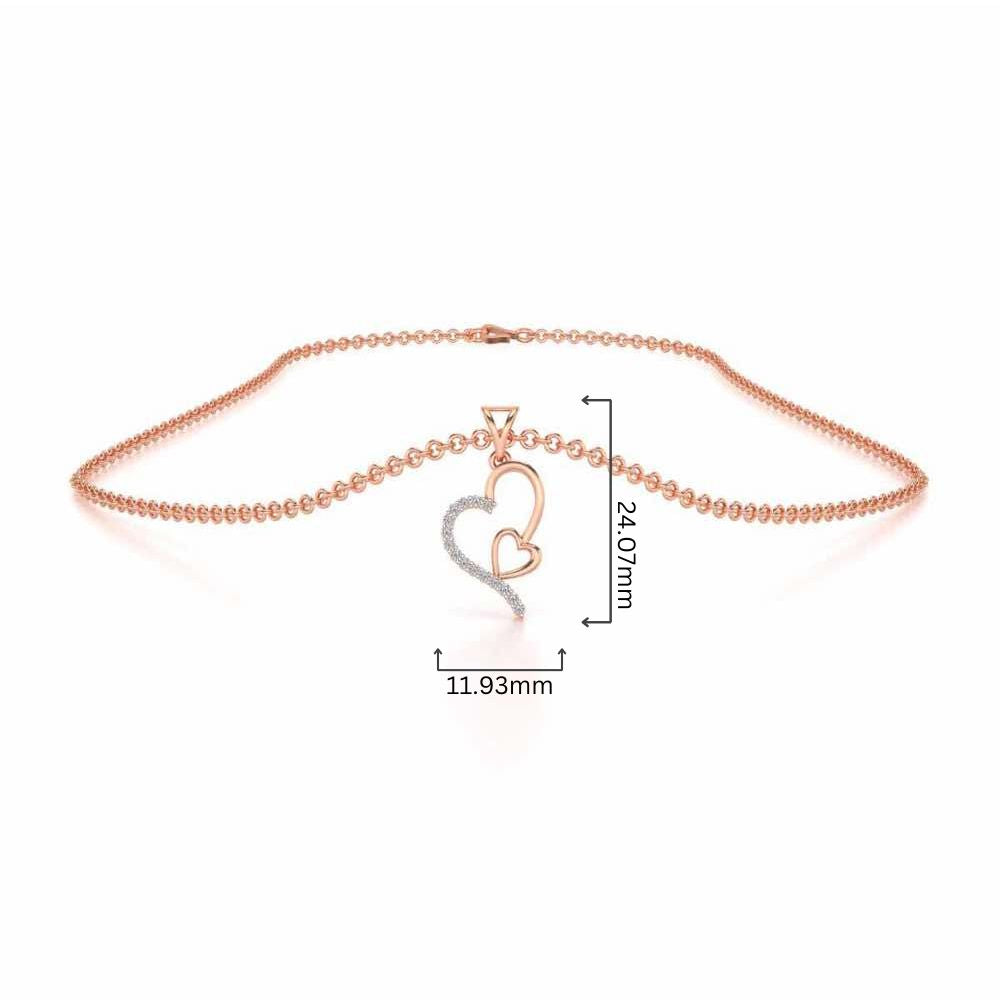 I-Heart Silver Pendant - Rose Gold - Image 4