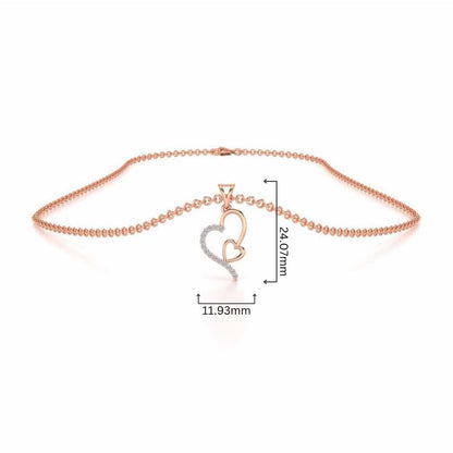 I-Heart Silver Pendant - Rose Gold - Image 4