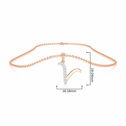 V-Luke Silver Pendant - Rose Gold - Image 4