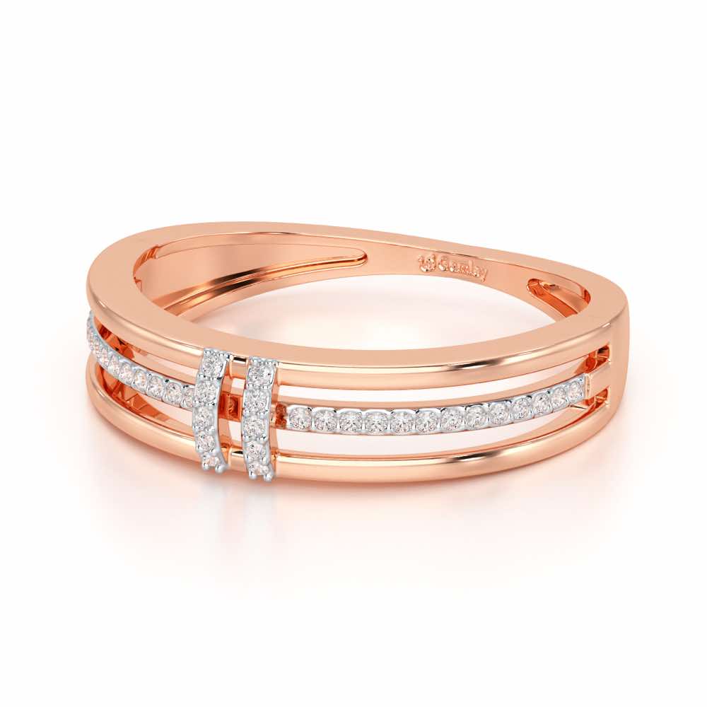 Evoke Shimmer Silver Ring - Rose Gold - Image 3