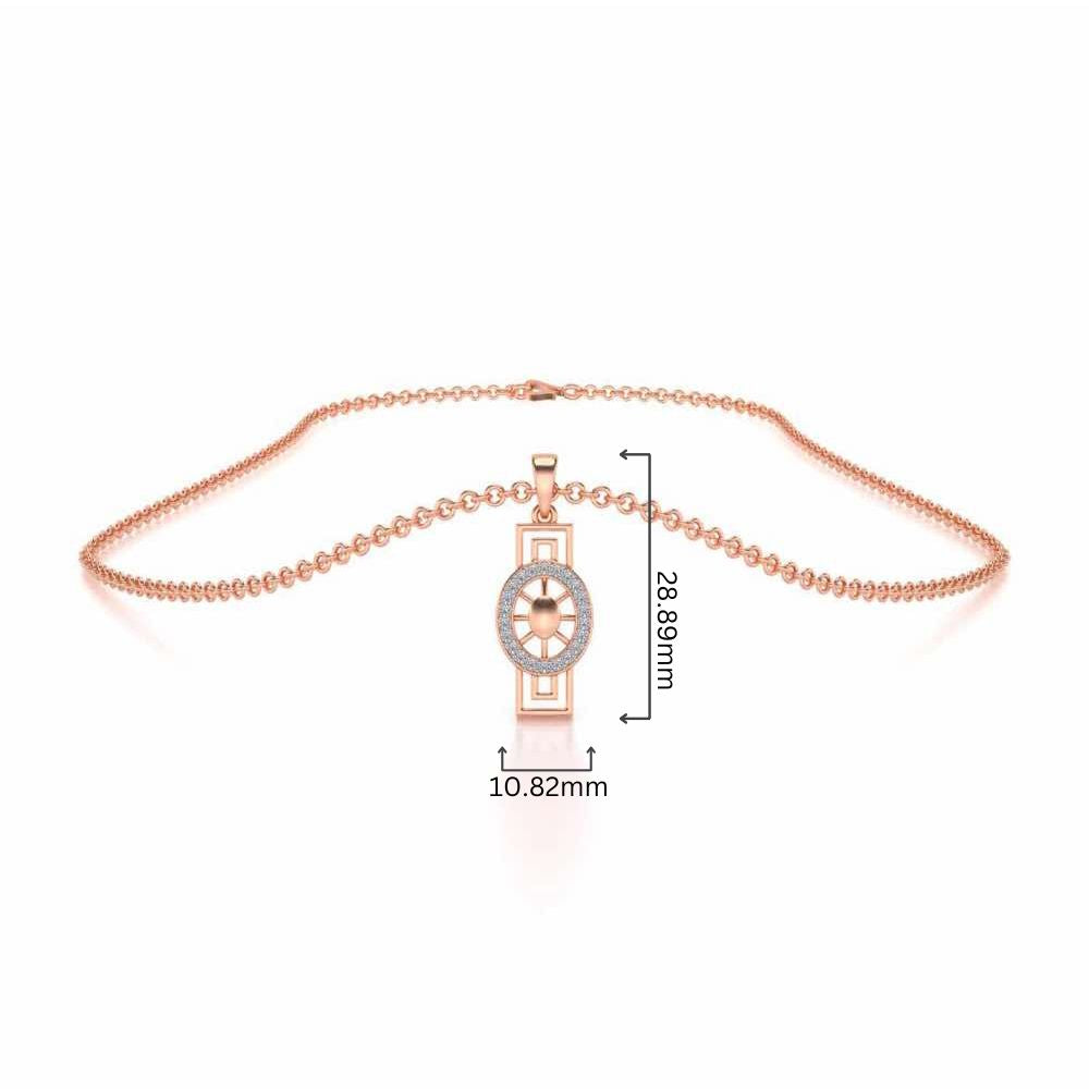 Princess Floral Silver Pendant - Rose Gold - Image 4