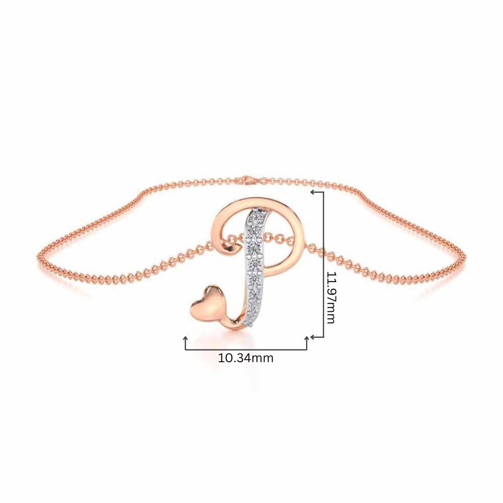Lovely P Silver Pendant - Rose Gold - Image 4