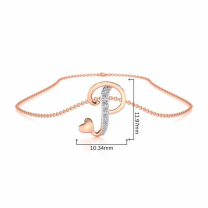 Lovely P Silver Pendant - Rose Gold - Image 4