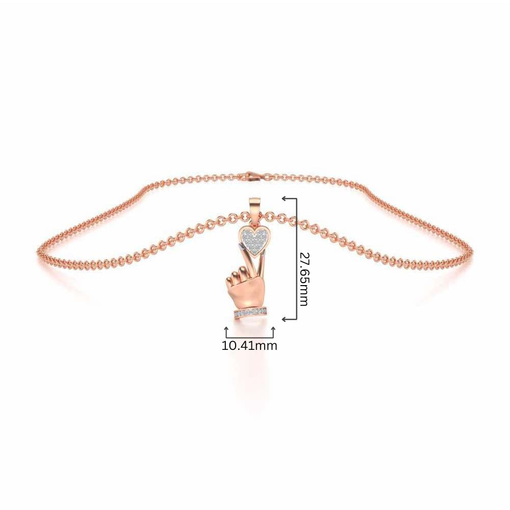 Cute Heart Silver Pendant - Rose Gold - Image 4