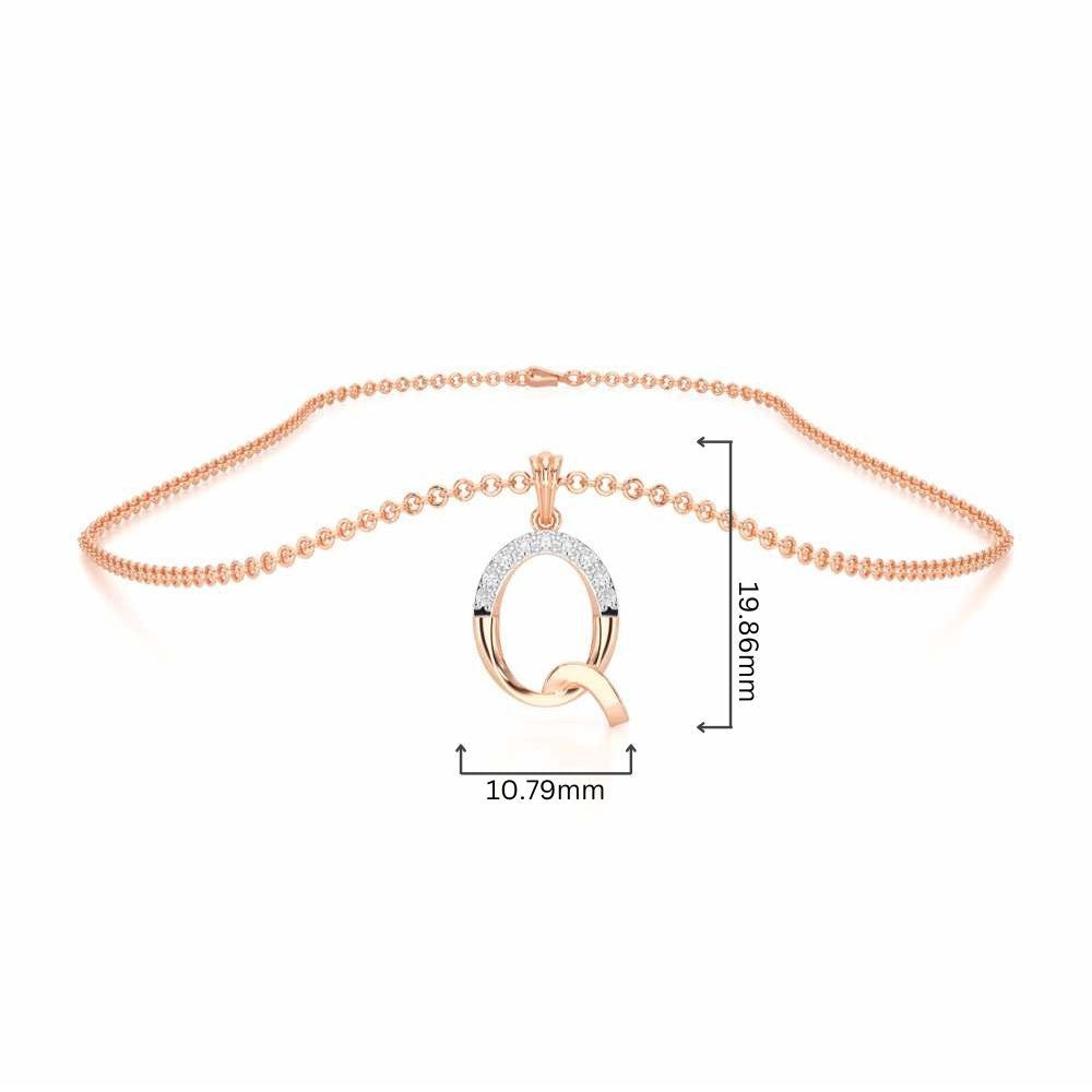 Q-Luke Silver Pendant - Rose Gold - Image 4