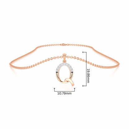 Q-Luke Silver Pendant - Rose Gold - Image 4
