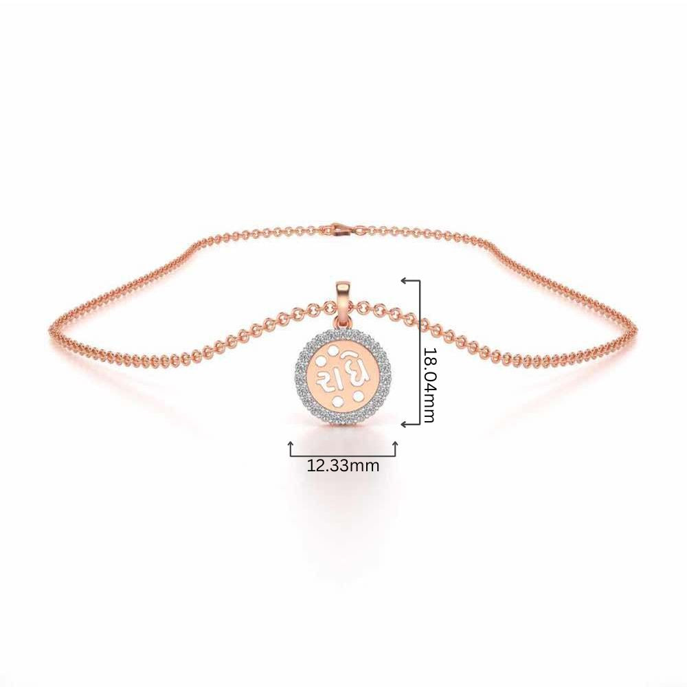 Radhe Silver Pendant - Rose Gold - Image 4
