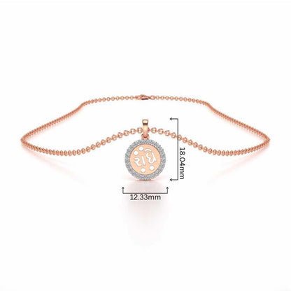 Radhe Silver Pendant - Rose Gold - Image 4