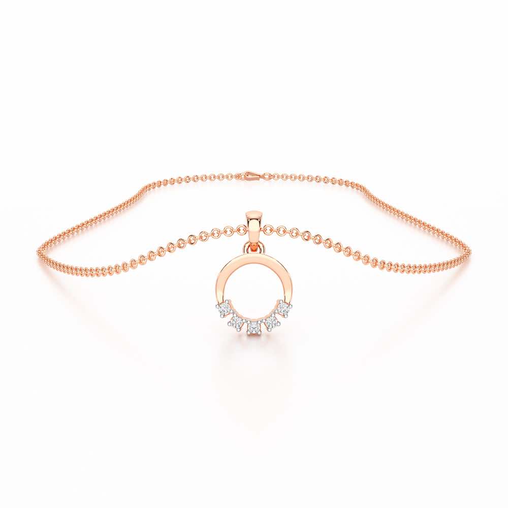 Aura Elegance Silver Pendant - Rose Gold - Image 3