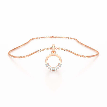 Aura Elegance Silver Pendant - Rose Gold - Image 3