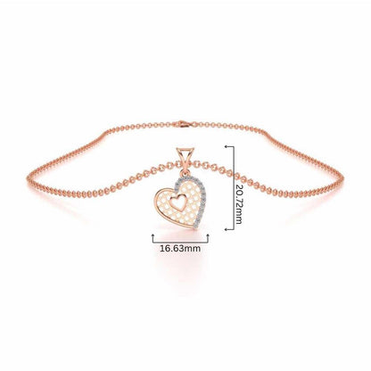 Heartly Mesh Silver Pendant - Rose Gold - Image 4