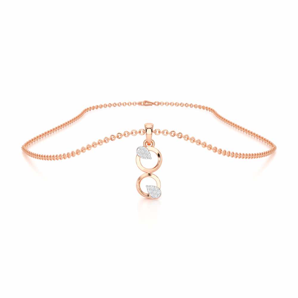 Gleam Couple Silver Pendant - Rose Gold - Image 3