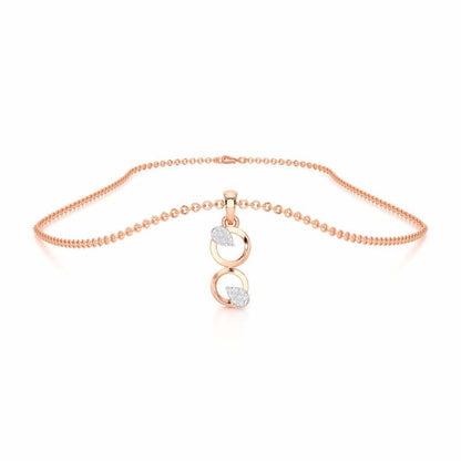Gleam Couple Silver Pendant - Rose Gold - Image 3