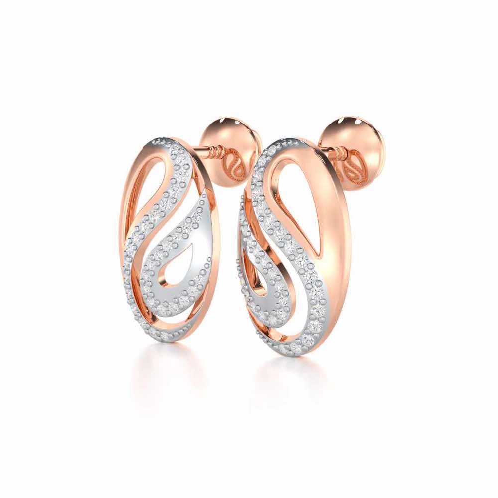 Radiant Cadence Silver Earrings - Rose Gold - Image 3