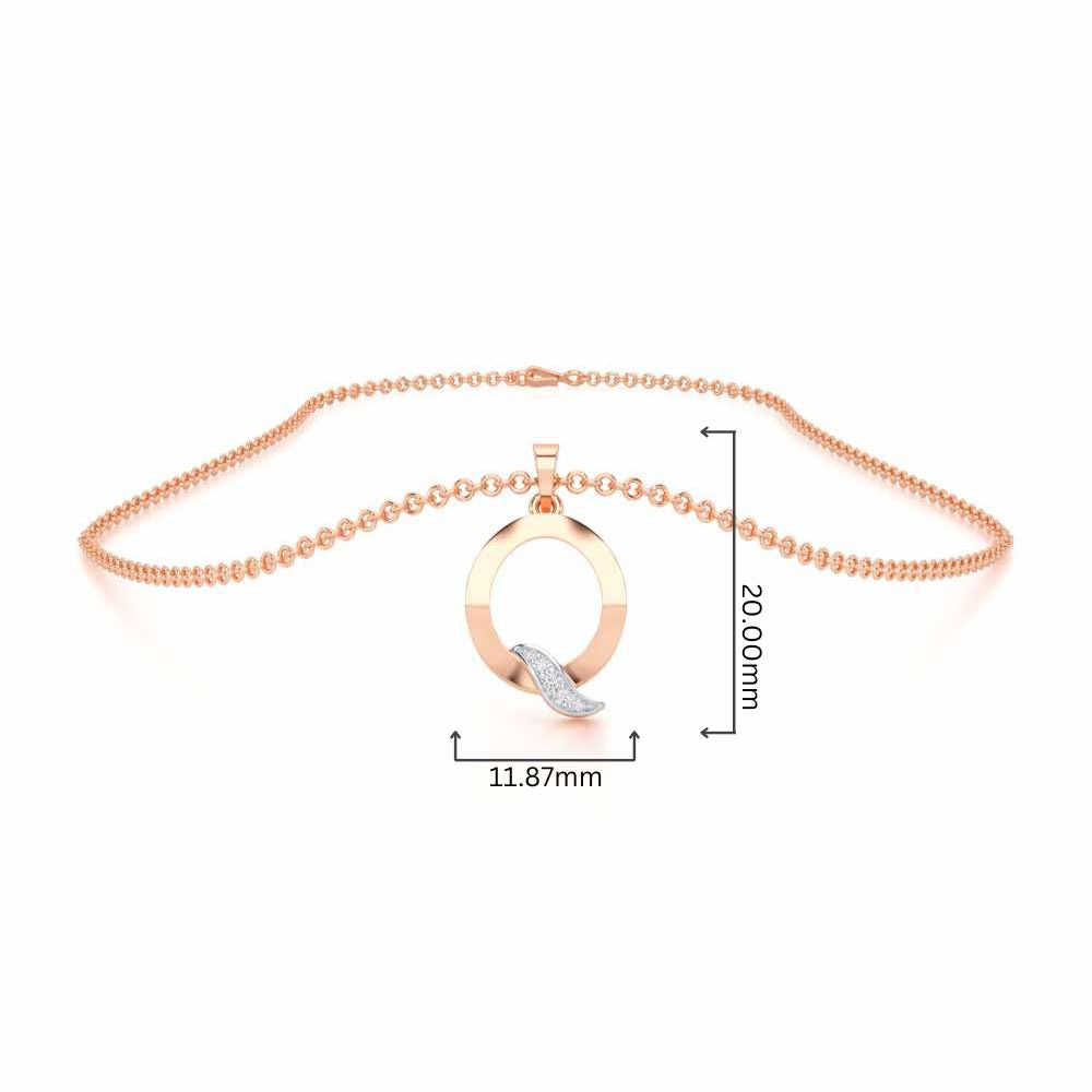 Q-Spark Silver Pendant - Rose Gold - Image 4