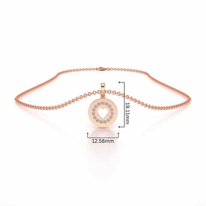 Surround Heart Silver Pendant - Rose Gold - Image 4