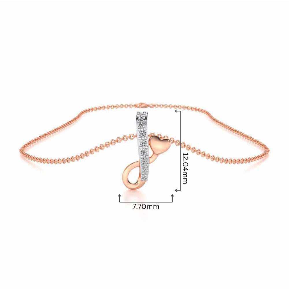 Lovely I Silver Pendant - Rose Gold - Image 4