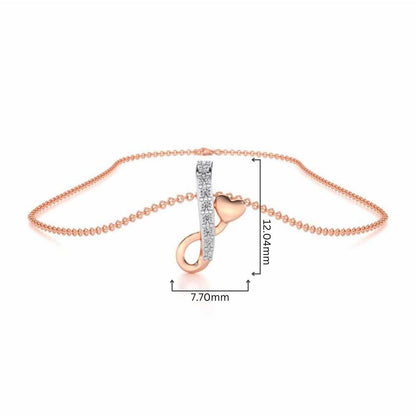 Lovely I Silver Pendant - Rose Gold - Image 4