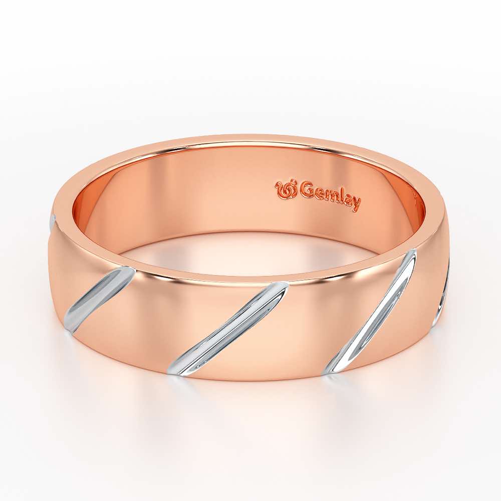 Onyx Silver Band For Men - Rose Gold - Image 3