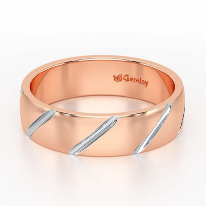 Onyx Silver Band For Men - Rose Gold - Image 3