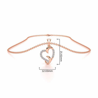 Swirl Heart Silver Pendant - Rose Gold - Image 4