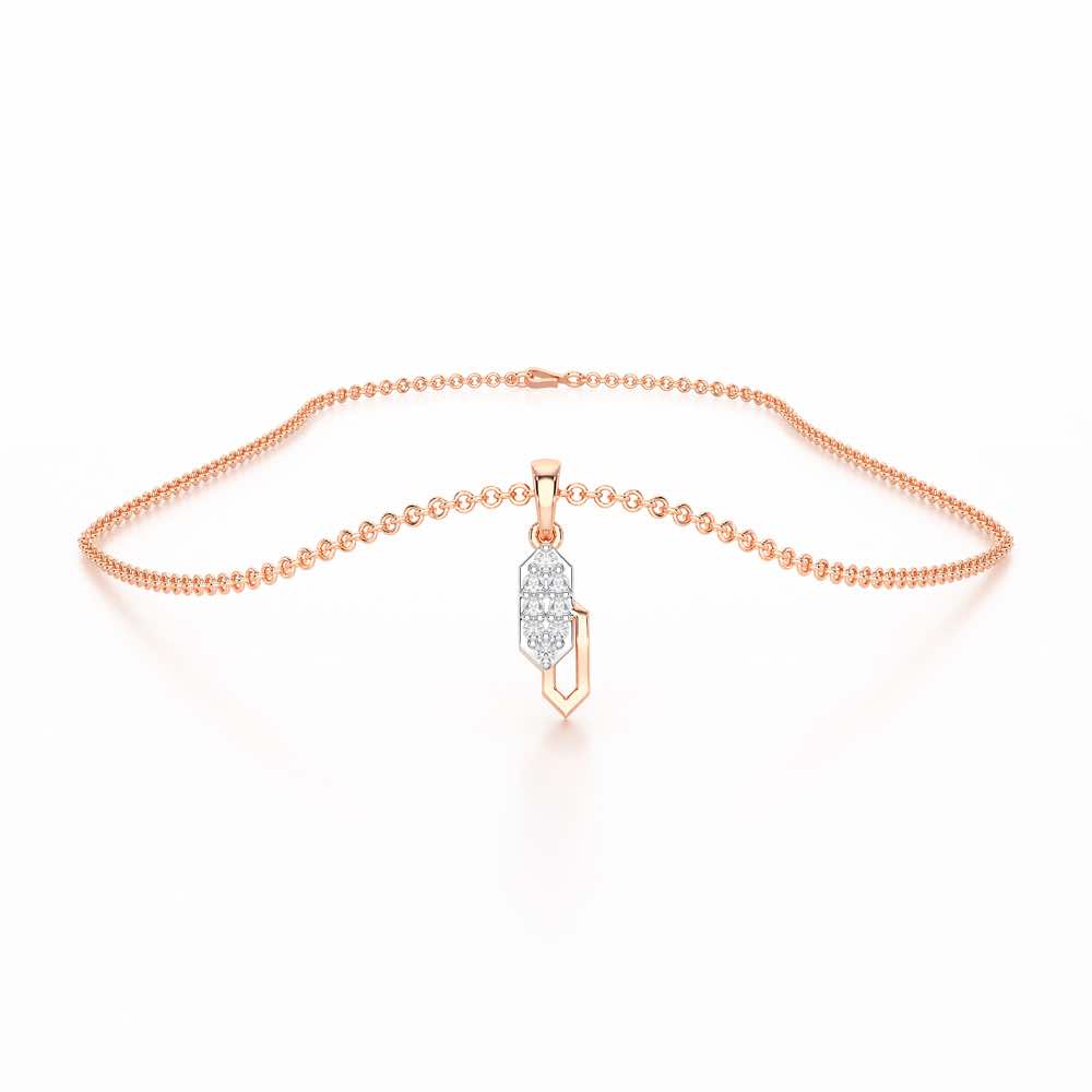 Moonbeam Glow Silver Pendant - Rose Gold - Image 3