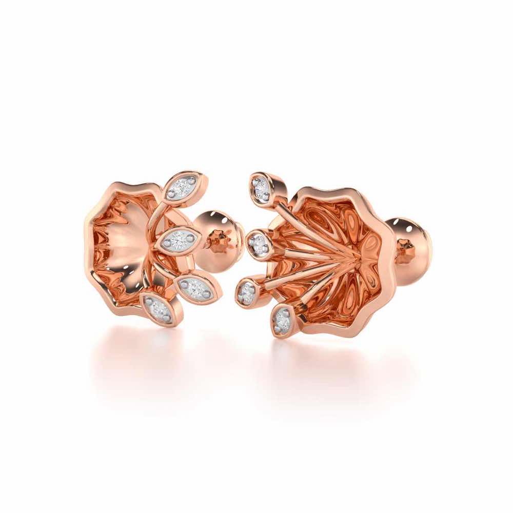Vibrant Twigs Silver Earrings - Rose Gold - Image 3