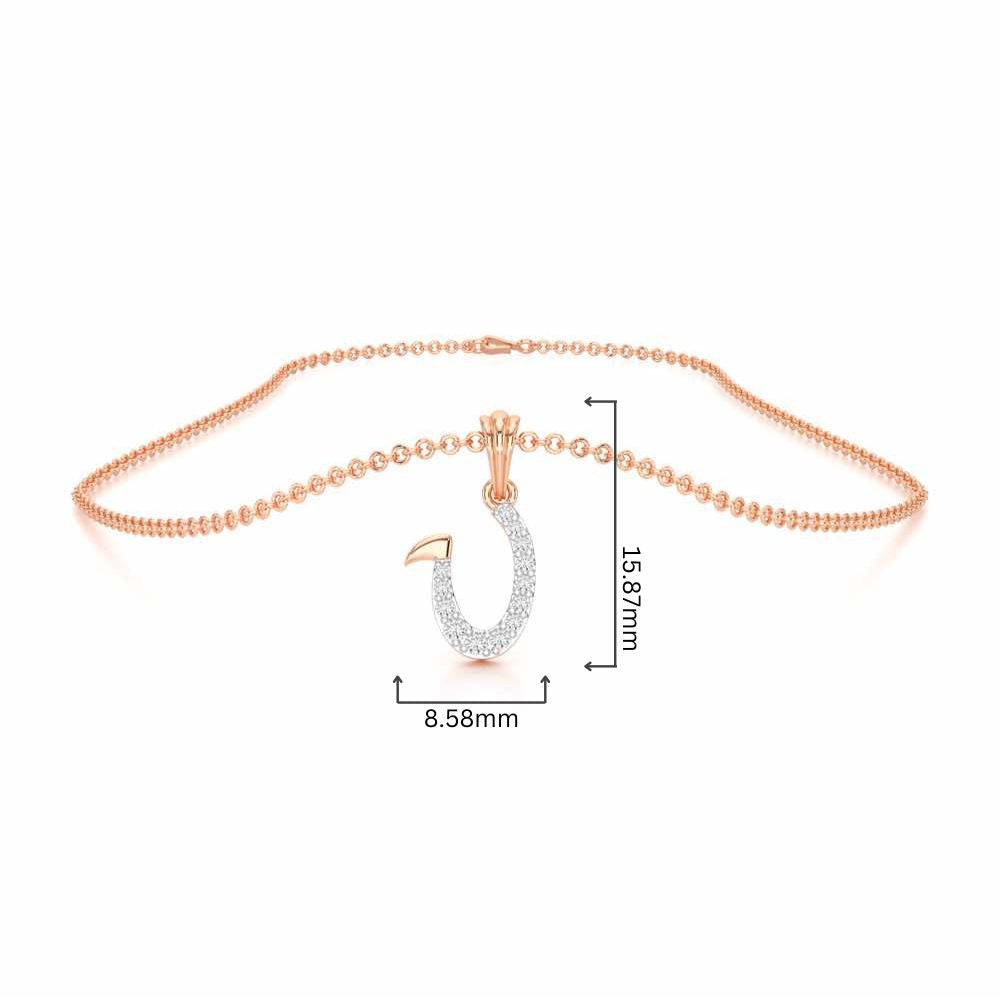 U-Luke Silver Pendant - Rose Gold - Image 4